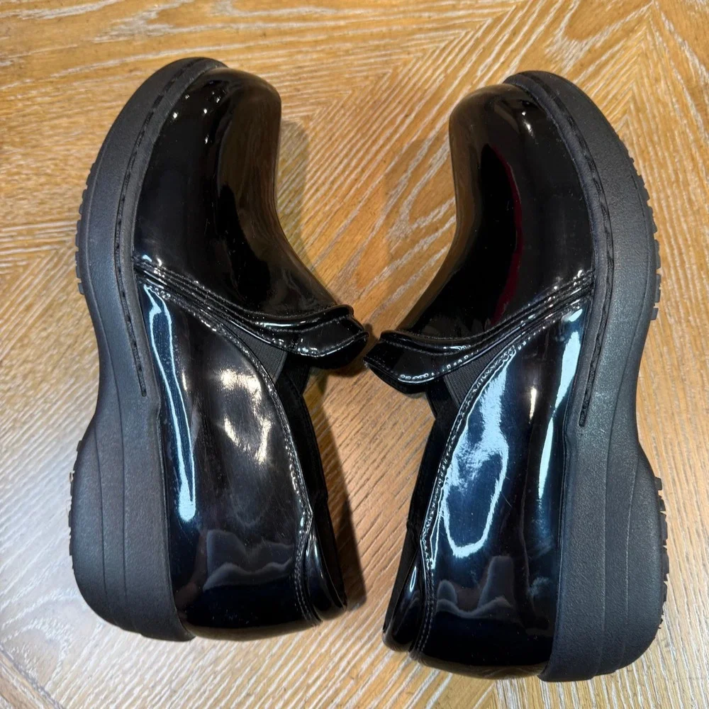 Abeo Gisel Clogs Patent‎ Black Slip On Size 8